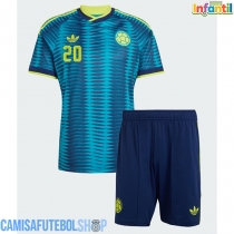 Camisa de time de futebol Colômbia Juan Fernando Quintero #20 Replicas 2º Equipamento Infantil Mundo 2026 Manga Curta (+ Calças curtas)
